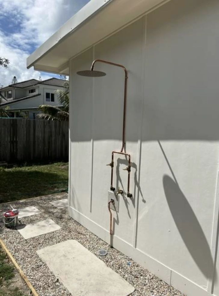 Outdoor shower install